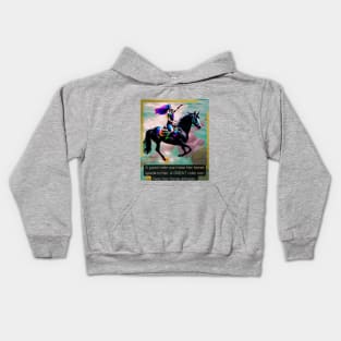 A good rider can hear her horse speak ...Great rider... Kids Hoodie